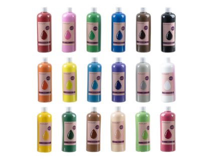 Plakátové barvy - sada 18 ks x 500 ml Maaleo 26341