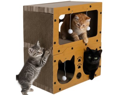 Škrabadlo pro kočky - dvoupatrový dům Purlov 27017