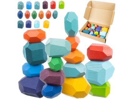 Kameny/dřevěné bloky - 16 ks Kruzzel 26323