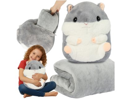 Křeček - polštář s dekou 2 v 1 Kruzzel 25638