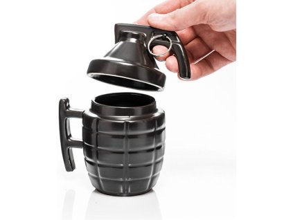 Granátový hrnek s víčkem - černý
