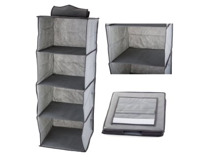 Závěsný organizér do skříně se 4 policemi 80 cm