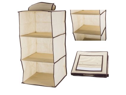 Závěsný organizér do skříně se 3 policemi 60 cm