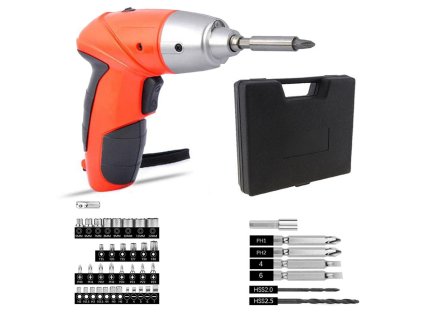 Sada akumulátorových šroubováků 45 el bitů kufřík