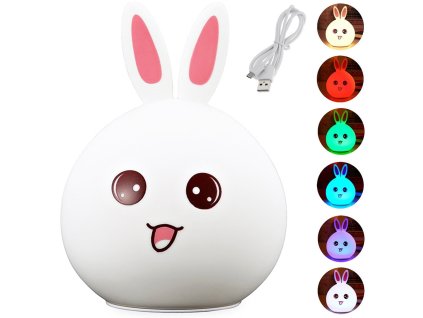 Dětské led noční světlo králík dotek rgb