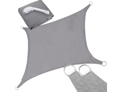 Voděodolná zahradní sluneční plachta 3x2m šedá obdélník markýza