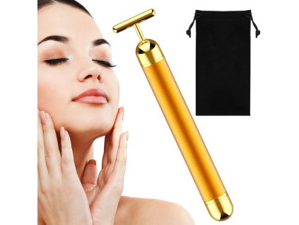 Vibrační masážní přístroj na obličej gold bar
