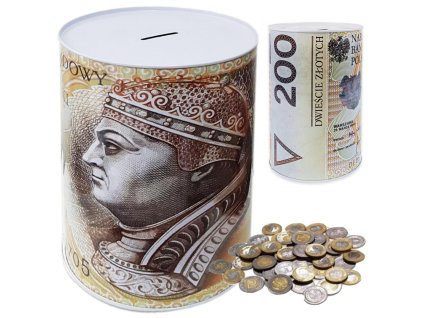 Kovová pokladnička na peníze xl velká