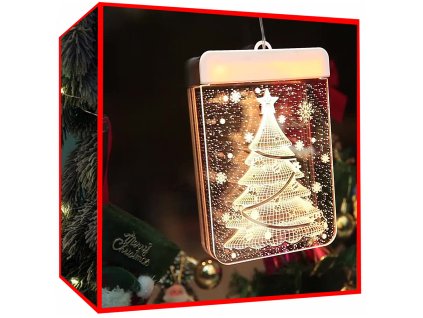 3d vitráže okenní dekorace vánoční světla