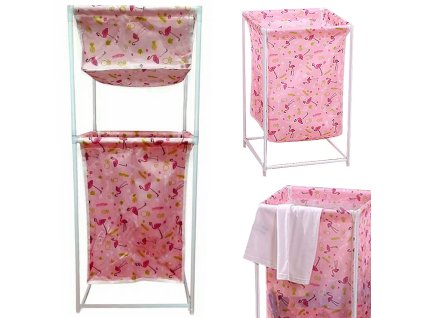 Koš na prádlo s dvojitou policí na prádlo