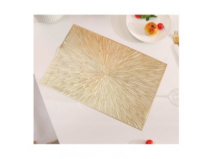 Velká Zlatá Podložka na Stůl 45x30 cm, Ažurová, PVC Materiál