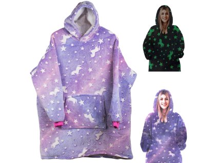 Teplá mikina oversize deka xxl 2v1 tlustý fleece