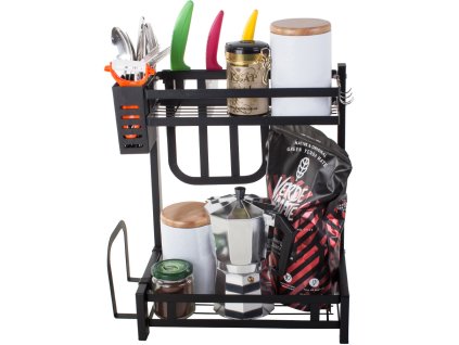 Kuchyňský regál v podkroví organizér kuchyňského stojanu