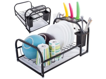 Stojan na sušení nádobí se stojanem na zásobníky v podkroví