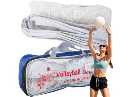 Volejbalová síť 9,5x1 m s lanem a taškou na plážový sport