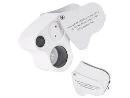 Led šperkařská skládací lupa uv 25x 50