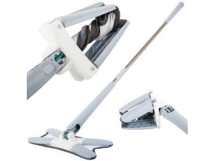 Plochý mop na čištění podlah se ždímacím rotačním ždímacím zařízením