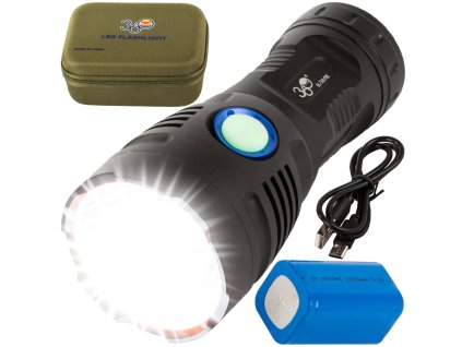 Taktická svítilna bailong cree cob led xhp90 strong