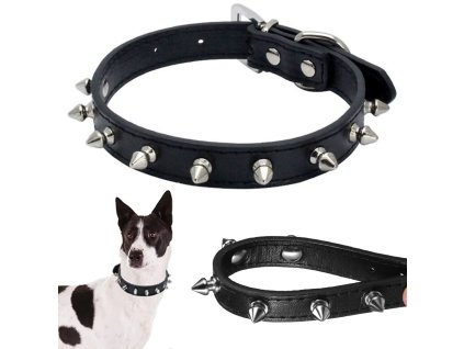 Obojek pro psy s cvočky z ekokůže nastavitelný m