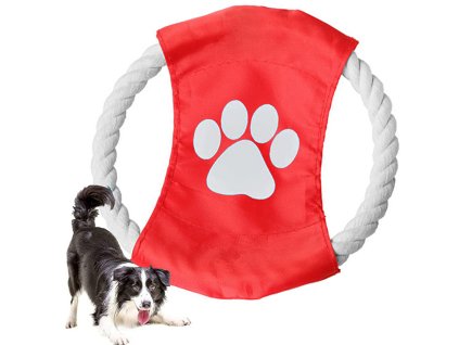 Hračka pro psy přetahování lanem frisbee disk