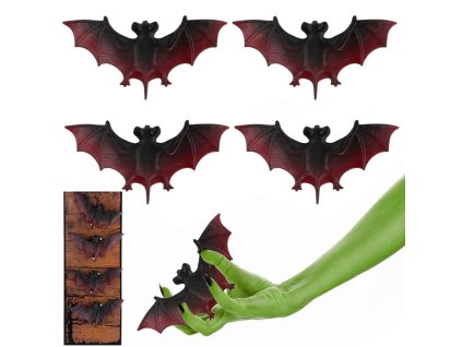 Halloweenská netopýří dekorace netopýr sada 4 kusů