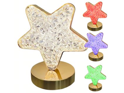 Stolní hvězda noční světlo křišťálové vedlo rgb usb
