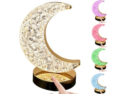 Stolní lampa moon crystal led rgb usb