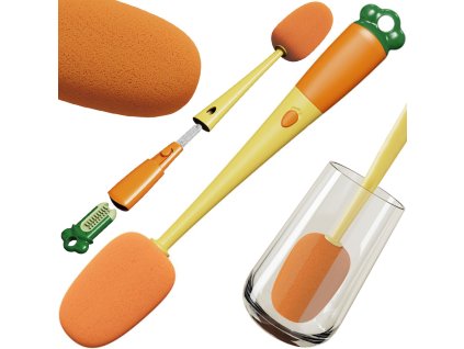 Kartáčová houba na mytí lahví sklenic sklenic dlouhá podložka s houbou