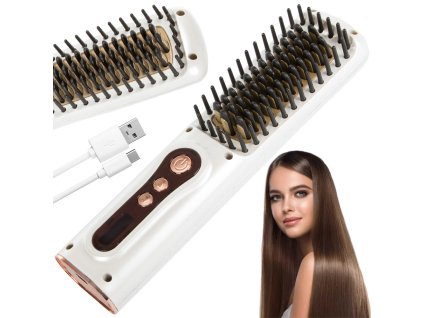 Kartáč na rovnání vlasů 2v1 elektrický bezdrátový