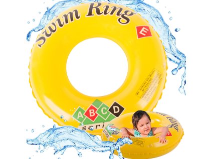 Malé nafukovací kolo, ve kterém může vaše dítě plavat ve vodě bazénu.