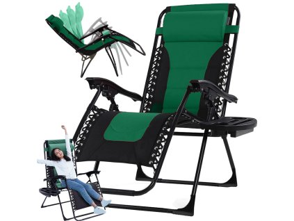 Zahradní plážové lehátko skládací polštář gravitace vyztužený měkký