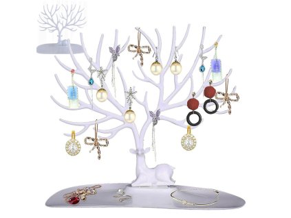 Stojan na šperky náramky náušnice organizér jelen strom displej