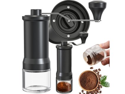 Ruční mlýnek na mletí zrnkové kávy ořechy bylinky sůl silné espresso