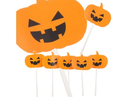 Halloweenská dekorace na dort pro košíčky na piknik papírové tyčinky