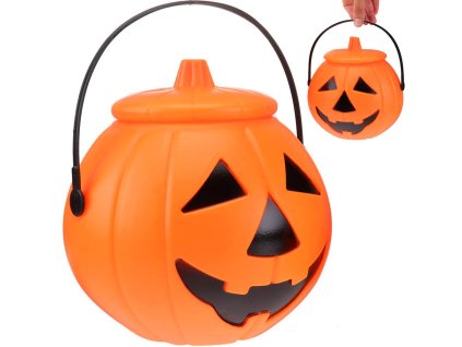 Halloweenský kbelík dýňová nádoba na cukroví velký kotel na cukroví
