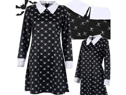 Šaty středa addams kostým děti halloween převlek 145