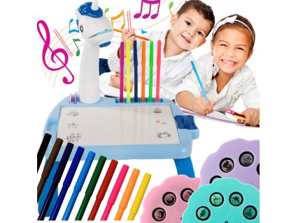 Zpětný projektor kreslící stůl tabule fixy pro děti fixy