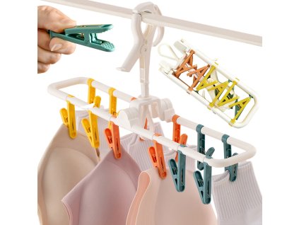 Sušička na ponožky spodní prádlo věšák na oblečení 12 kolíčků na prádlo sada