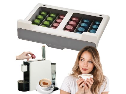 Nástěnný organizér na kávové kapsle nespresso 30 kapslí výsuvná horní část