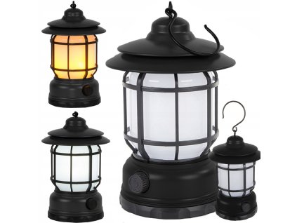 Kempování kempování lampa dobíjecí led usb turistický hák baterka