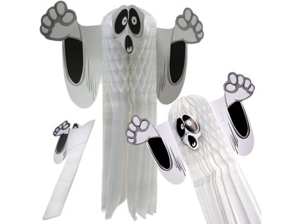 Papírový přívěšek ducha halloween duch 3d skládaný papír dekorace