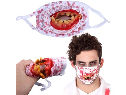 Krvavé zuby maska halloween horor převlek halloween kostým