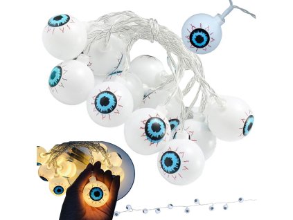 Světla 10 led závěsné oči halloween 200cm svítící dekorace dekorace očí