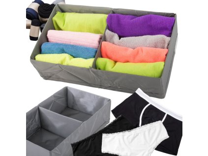 Organizér zásuvek na spodní prádlo zásuvka na ponožky s rozdělovačem šedá