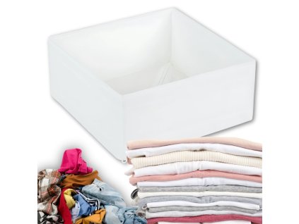 Textilní organizér plátěné oblečení boty zásuvka bílá