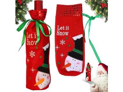 Vánoční dekorace sněhulák kryt lahve vánoční dekorace