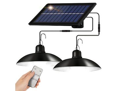 Solární led venkovní závěsná lampa s dálkovým ovládáním soumrakový senzor