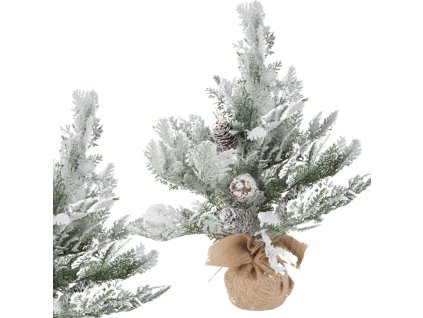 Umělý vánoční stromek sníh malý 45cm dekorativní stůl tlustý zasněžený