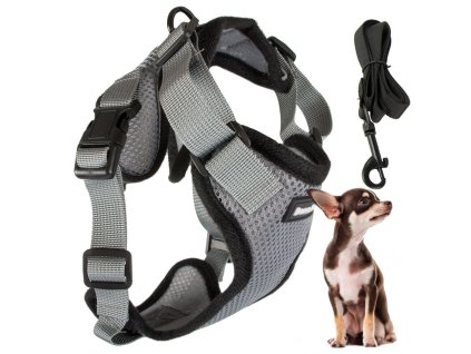 Postroj pro malé psy s klipem na zavření rukojeť lehký měkký silný s