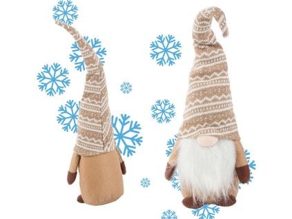 Vánoční duch hnědý duch s vánočními vysvětleními 48 cm měkký